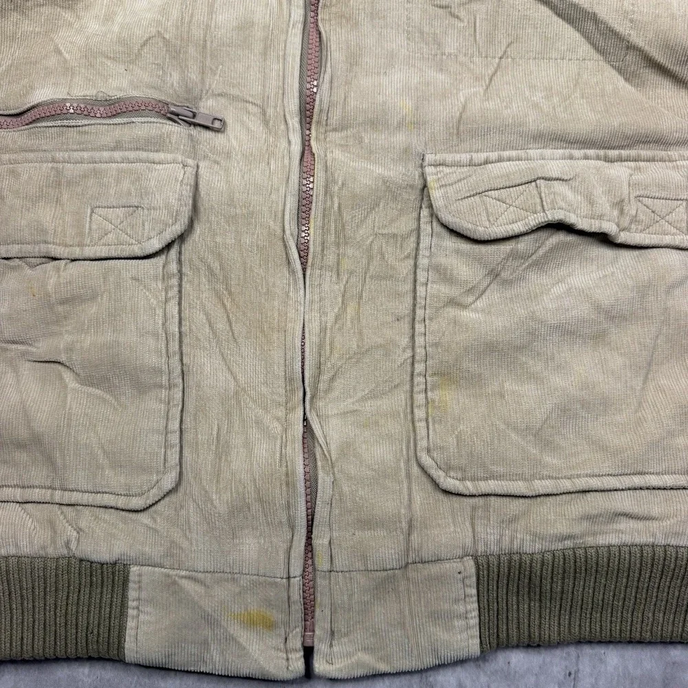 St John's Bay Men's 100% Cotton Corduroy Vest Size XL Outerwear Vintage Brown
